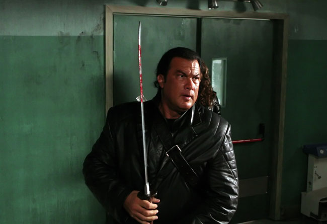 Seagal is the leader of a sword-wielding group of 'hunters', trying to protect what remains of humanity.