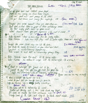 Eton Rifles lyric sheet 1979 Vic Coppersmith